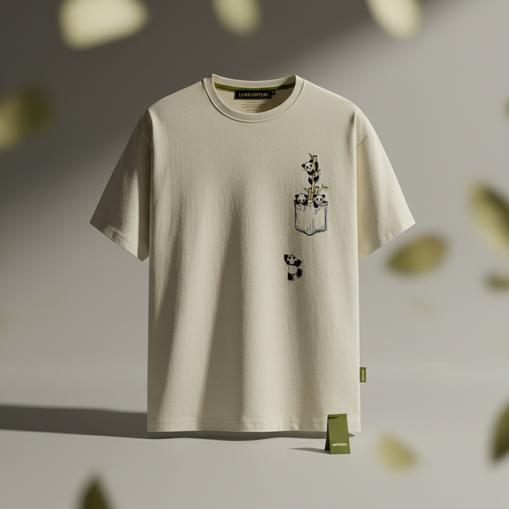 Cute Panda Pocket T-Shirt