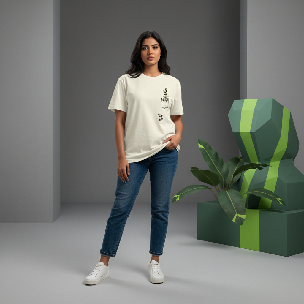 Cute Panda Pocket T-Shirt